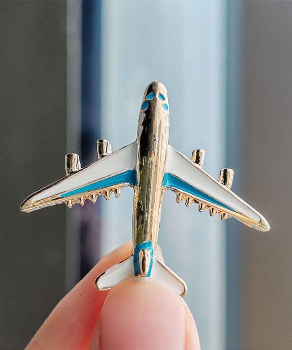 Regular Red Alloy Enamel Model Plane Brooches For Sale - Image 4