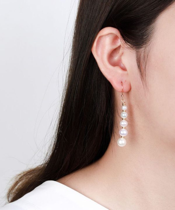 Fashion White 14K Gold Pearl Mother Shellfish Drop Earrings Cheap - Image 2