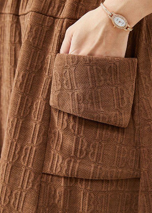 Casual Coffee Jacquard Patchwork Corduroy Skirt Fall Cheap - Image 5