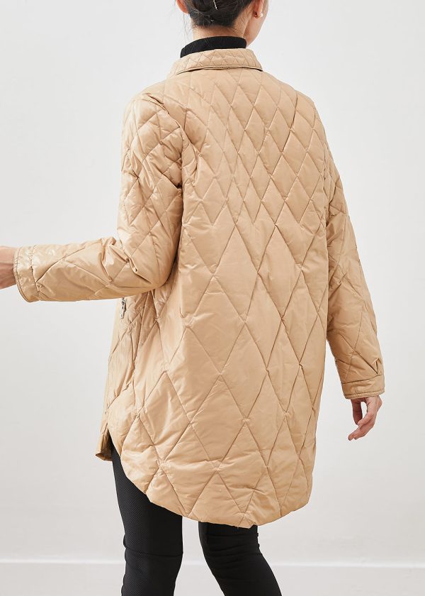 Khaki Duck Down Canada Goose Jacket Peter Pan Collar Winter Online Sale - Image 4