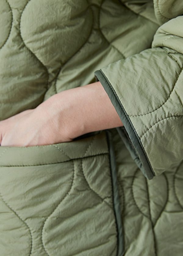 Chic Light Green Thick Patchwork Warm Fleece Jacket Winter Online now - Image 5