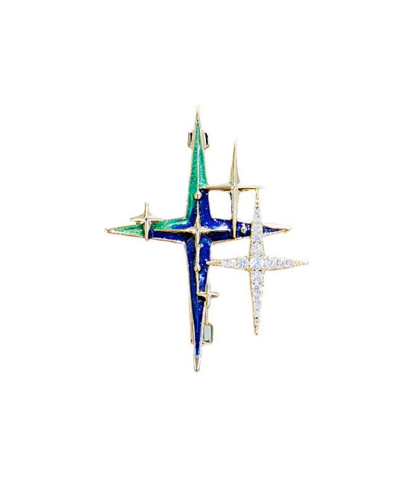 Unique Colorblock Alloy Zircon Painting Oil Star Brooches Discount - Image 5