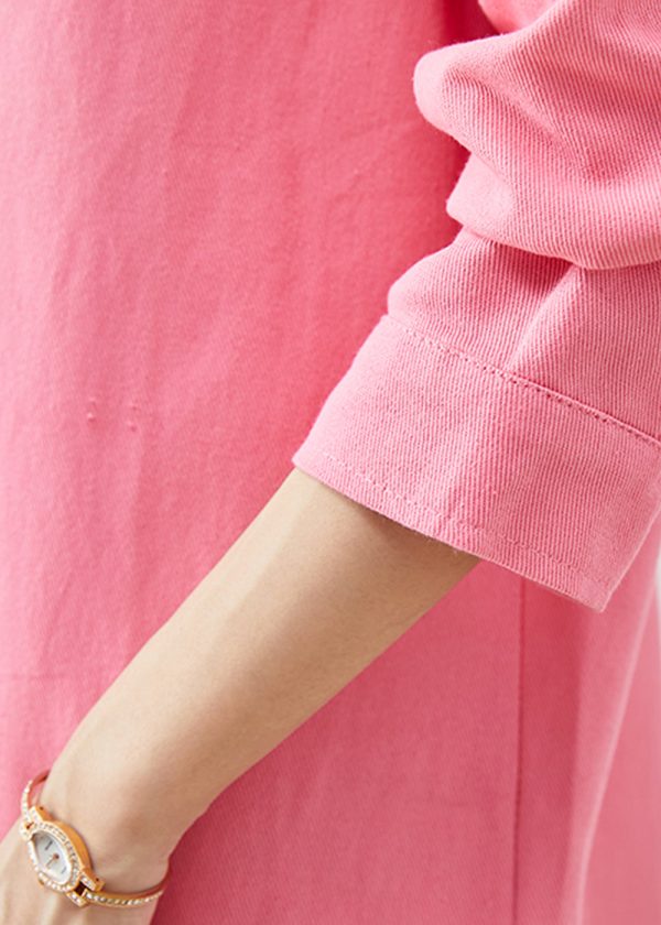 DIY Watermelon Red Peter Pan Collar Cotton Blouses Fall Fashion - Image 5