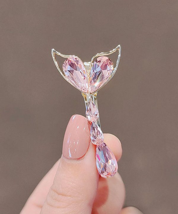 Elegant Pink Crystal Fish Tail Duckbilled Hairpin For Cheap - Image 3
